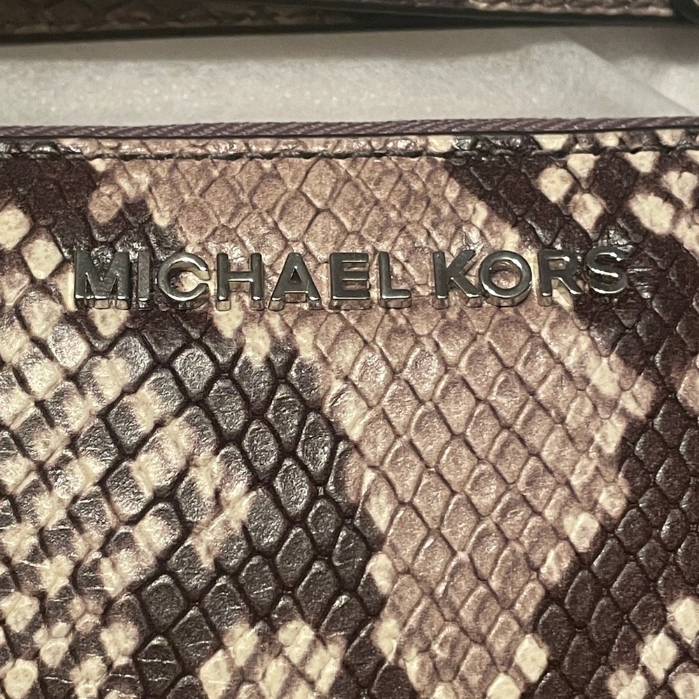 Michael Kors Large Brown Snake Print Wristlet - Picture 7 of 7